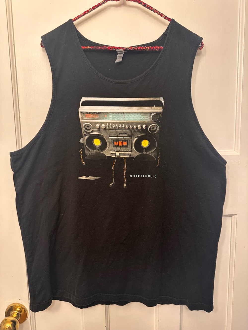 ⭐️ OneRepublic XL Black Graphic Tank with Boombox Print